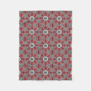 Couverture Polaire Petit boho avec médaillons rouges