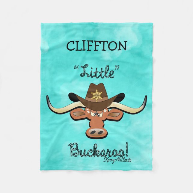 Couverture Polaire Petit Buckaroo, Longhorn Steer Blanket en polaire (Devant)