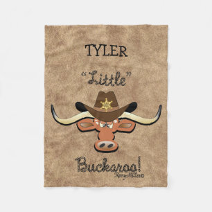 Couverture Polaire Petit Buckaroo, Longhorn Steer Blanket en polaire