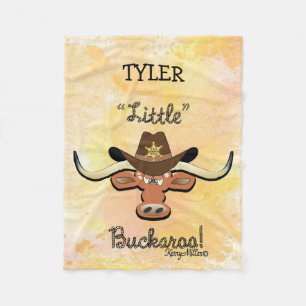 Couverture Polaire Petit Buckaroo, Longhorn Steer Fleece Blanket