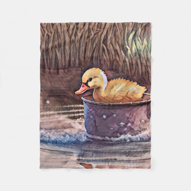 Couverture Polaire Petit Canard Jaune Jouant Dans Le Seau (Devant)