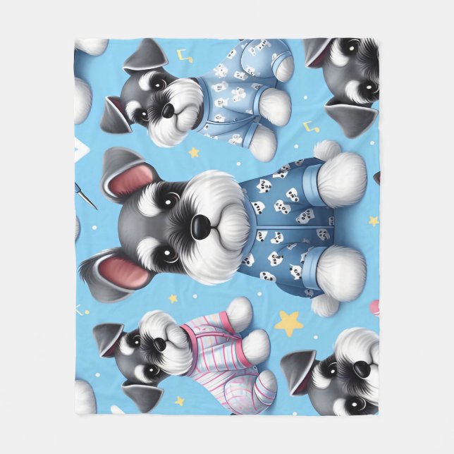 Couverture Polaire Petit Chien De Schnauzer Motif Animal (Devant)
