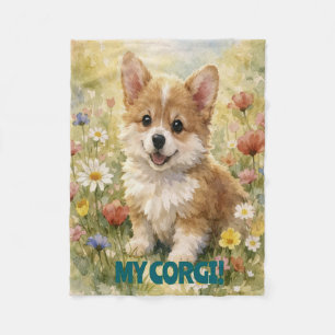 Couverture Polaire Petit Corgi Plaid Personnalisé