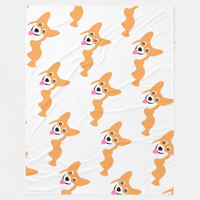 Couverture Polaire Petit motif mignon de corgi (Devant)