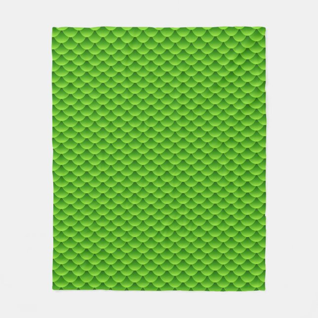 Couverture Polaire Petit motif vert d'échelle de poissons (Devant)