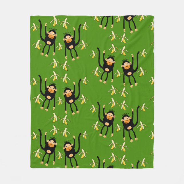 Couverture Polaire Petit Singe-Enfant mignon (Devant)
