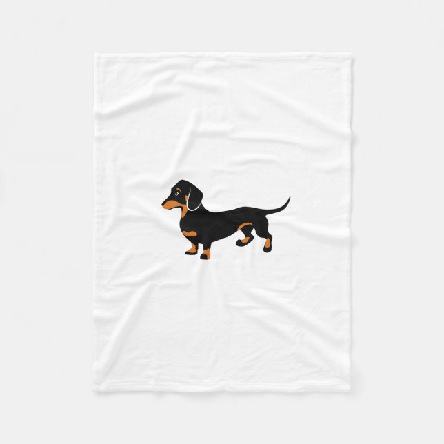 Couverture Polaire Petit teckel noir et bronzage mignon - chien de (Devant)