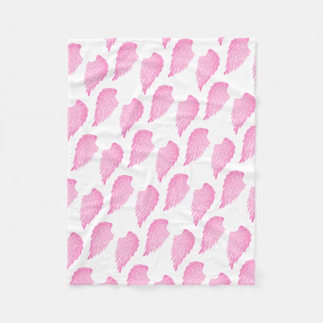 Couverture Polaire Petite ailes d'ange rose (Devant)