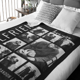 Couverture Polaire Petite amie   Je t'aime   Collage de photos