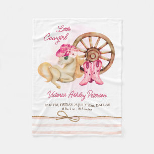 Couverture Polaire Petite cowgirl chevaux statistiques de naissance b
