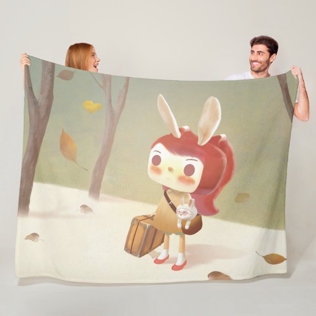 Couverture Polaire Petite fille perdue dans la forêt (En situation)