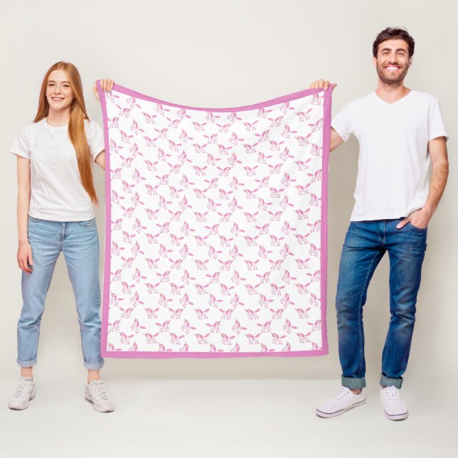 Couverture Polaire petite licorne mignonne (En situation)