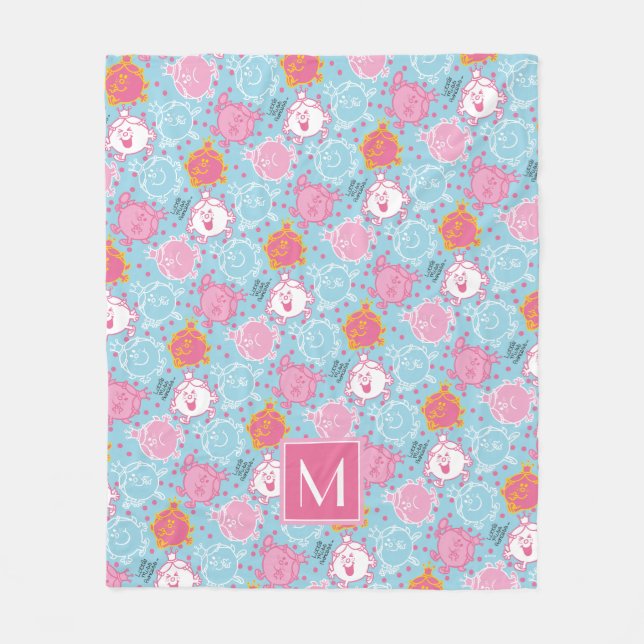 Couverture Polaire Petite Mlle Princesse | Joli Motif rose et bleu (Devant)