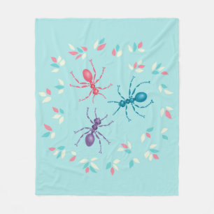 Couverture Polaire Petites Fourmis Dans Les Tons Pastel Vector Art