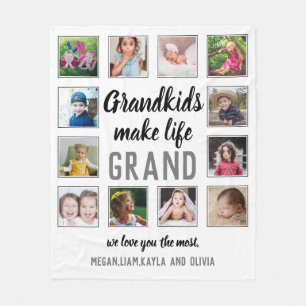 Couverture Polaire Petits-enfants font la vie Grand Citation 12 Photo