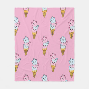 Couverture Polaire Petits motifs Crème glacée colorée sur l'abstra
