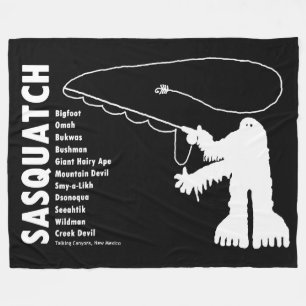 Couverture Polaire Pétroglyphe de pêcheur Sasquatch