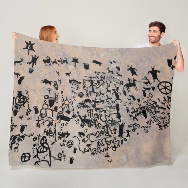 Couverture Polaire Petroglyphes de Rock Papier (En situation)