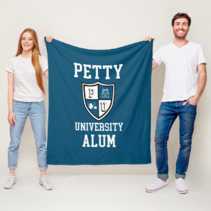 Couverture Polaire Petty University Alum grad alma mater bleu drôle