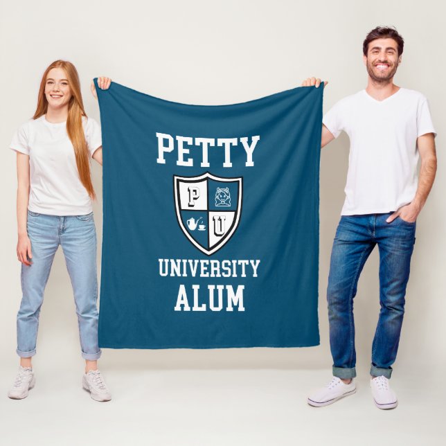 Couverture Polaire Petty University Alum grad alma mater bleu drôle (En situation)