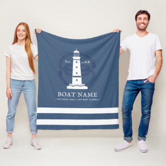 Couverture Polaire Phare nautique personnalisé Nom du bateau Moderne