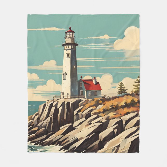 Couverture Polaire Phare poster vintage (Devant)