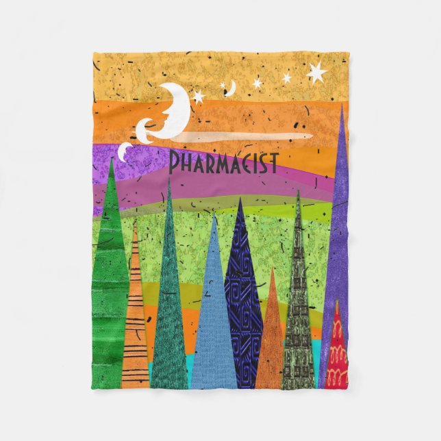Couverture Polaire Pharmacien Fleece Blanket Artsy Mountains (Devant)