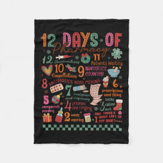 Couverture Polaire Pharmacy Christmas Shirt - 12 Days Of Pharmacy Tec