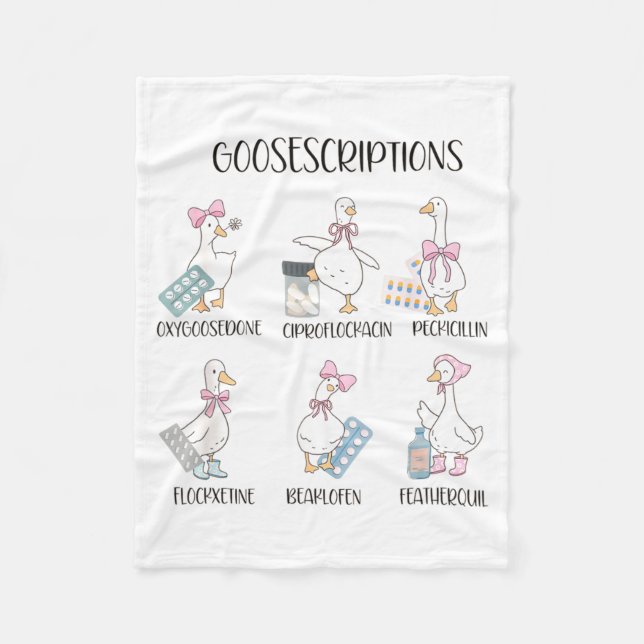 Couverture Polaire Pharmacy Funny Goose Silly Prescriptions Puns Medi (Devant)