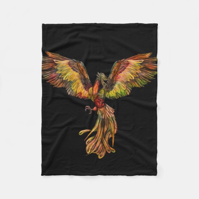 Couverture Polaire Phoenix se levant - sur le noir (Devant)