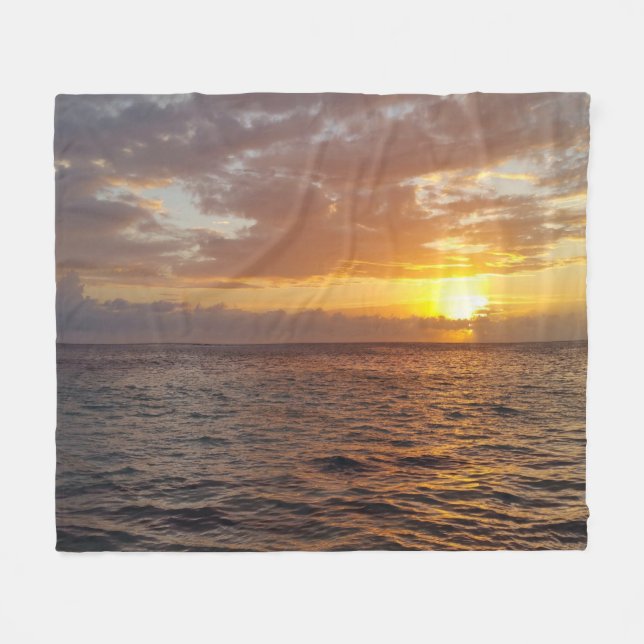 Couverture Polaire Photo 18 coucher du soleil sur l'océan (Devant (Horizontal))