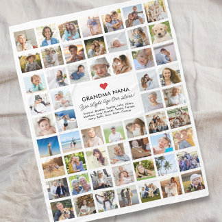 Couverture Polaire Photo Collage 57 Photos Easy DYI Cadeau personnali