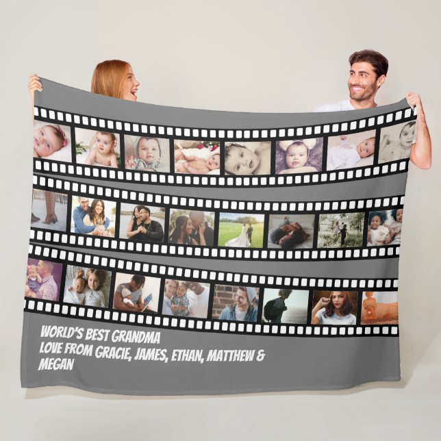 Couverture Polaire Photo Collage bande film personnalisé do-it-yourse (En situation)