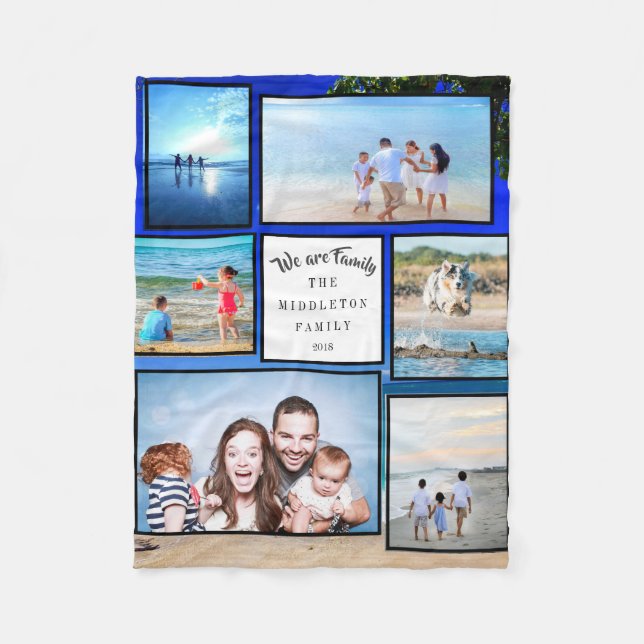 Couverture Polaire Photo Collage Beach Nous sommes la famille (Devant)