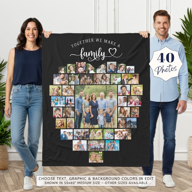 Couverture Polaire Photo Collage Coeur Ensemble Nous Fabriquons Une F (Créateur téléchargé)