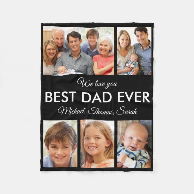 Couverture Polaire Photo Collage Fathers Day Best Dad Ever (Devant)