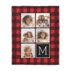 Photo Collage Monogramme Rouge Buffle Noir Plaid