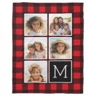 Photo Collage Monogramme Rouge Buffle Noir Plaid
