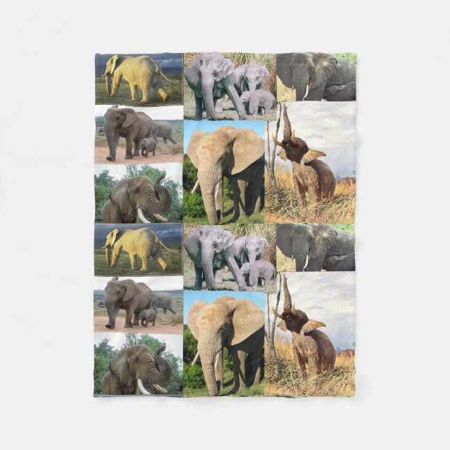 Couverture Polaire Photo couleur éléphant (Devant)