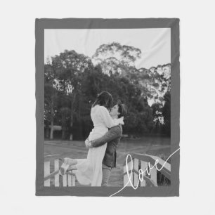 Couverture Polaire Photo de couple minimaliste noir et blanc en scrip