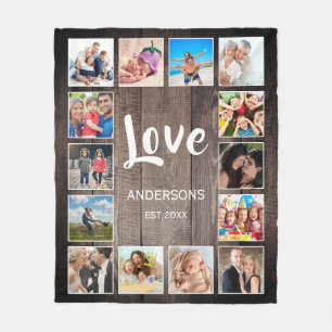 Couverture Polaire Photo de Custom Collage Rustic Farmhouse Family