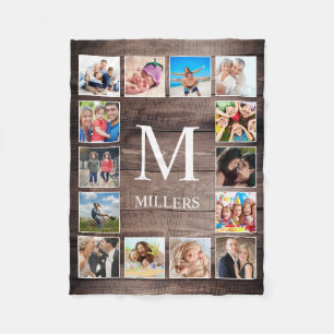 Couverture Polaire Photo de Custom Collage Rustic Farmhouse Family