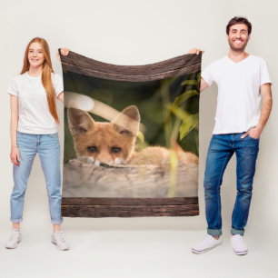 Couverture Polaire Photo de Cute Little Orange Fox