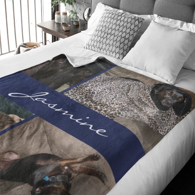 Couverture Polaire Photo de la Marine (Capture precious pet moments with our Modern Pet Photo Collage Fleece Blanket. )