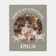 Photo de Noël de bébé avec rennes