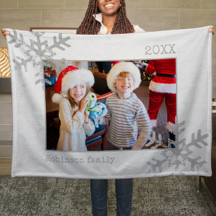 Couverture Polaire Photo de Noël Fête de neige blanc