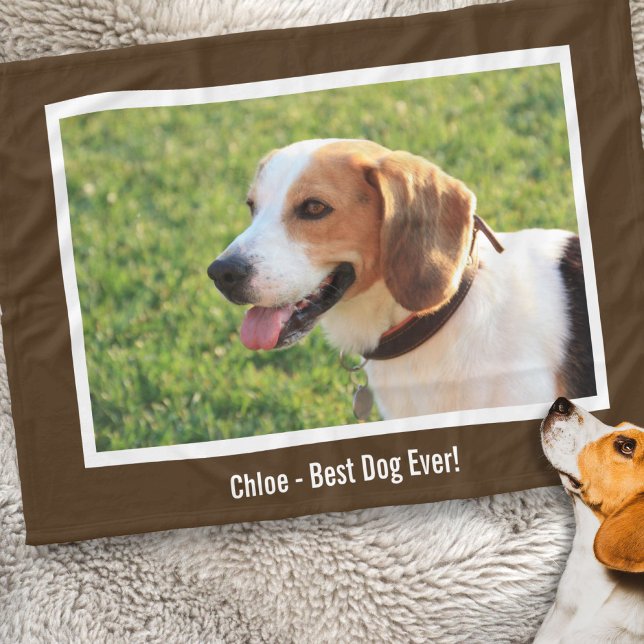 Couverture Polaire Photo et nom du chien Beagle personnalisé (Créateur téléchargé)