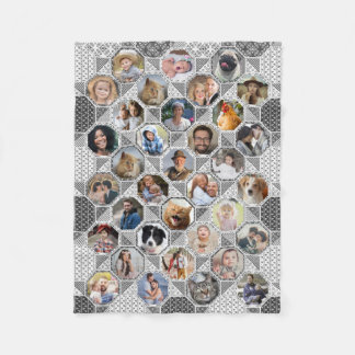 Couverture Polaire Photo Famille Collage Gris Quilt Look 35 Photos Lg