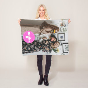 Couverture Polaire photo personnalisé meilleures amies amis typograph