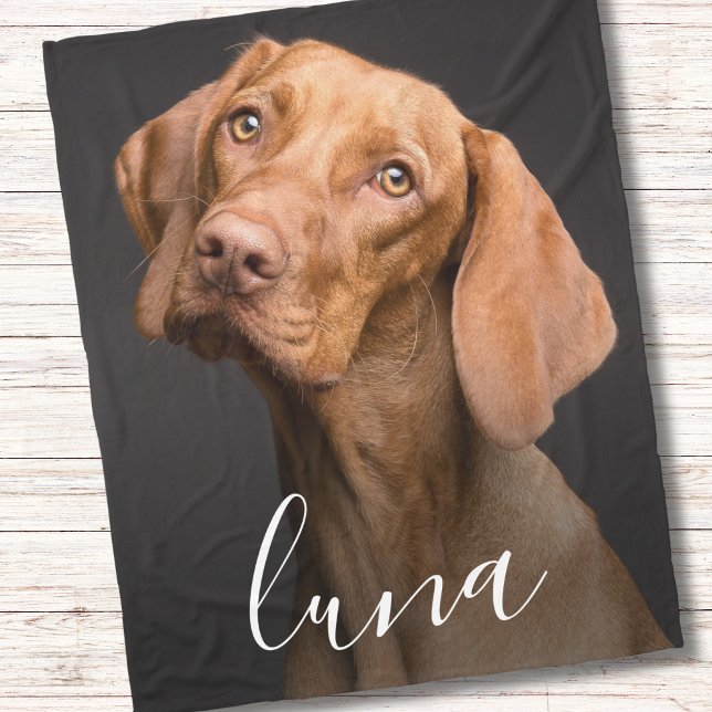 Couverture Polaire Photo personnalisée Nom de l'animal (Pet Dog Photo Blanket)